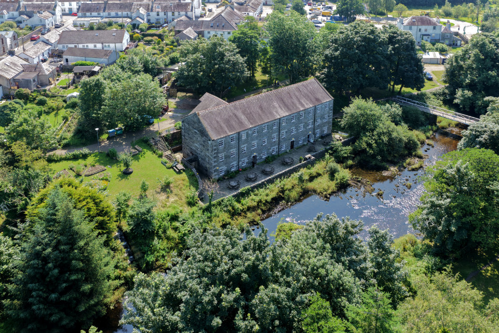 Gatehouse of Fleet Mill, Dumfries and Galloway, licensable aerial photograph