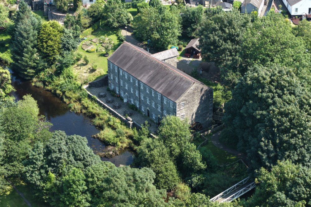 Gatehouse of Fleet Mill, Dumfries and Galloway, licensable aerial photograph