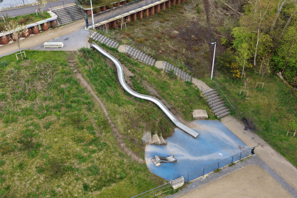 Glasgow Canal Slide, Maryhill, aerial photograph