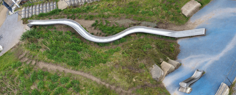 Glasgow Canal Slide, Maryhill, aerial photograph