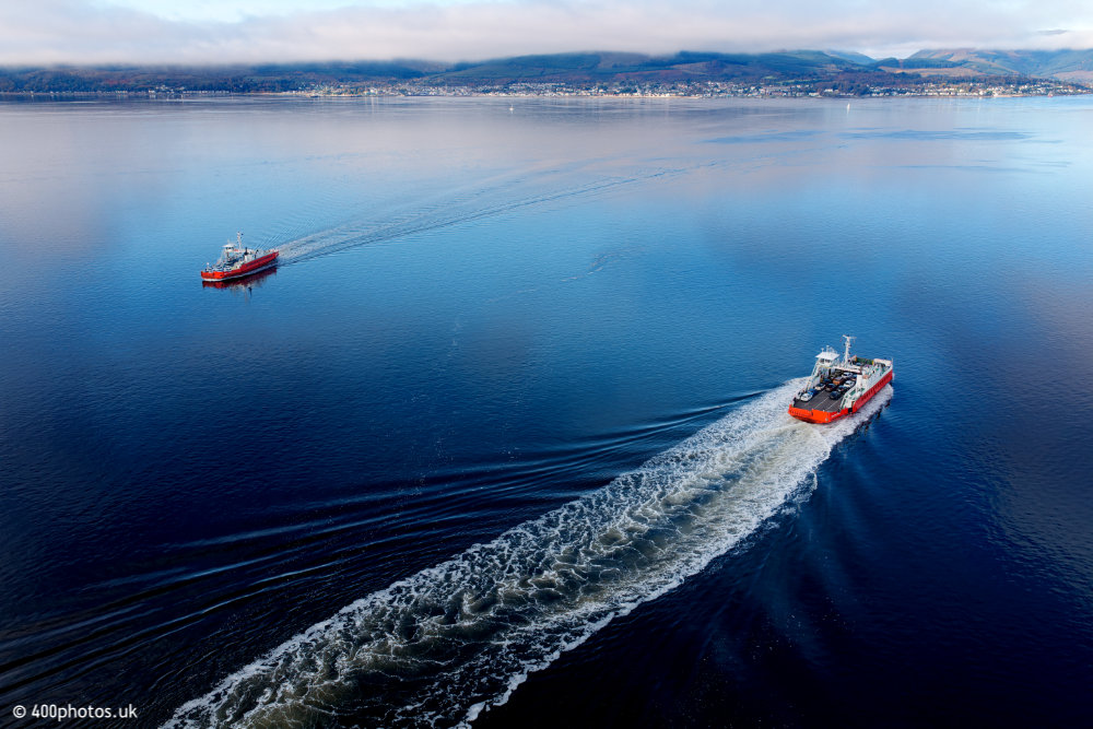 Gourock Ferry Terminal, McInroy's Point, Inverclyde, aerial photograph