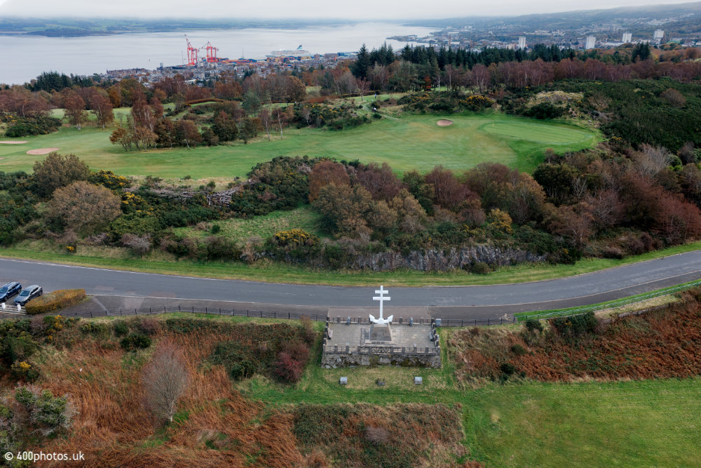 Free French Monument, Lyle Hill, Gourock, aerial photograph