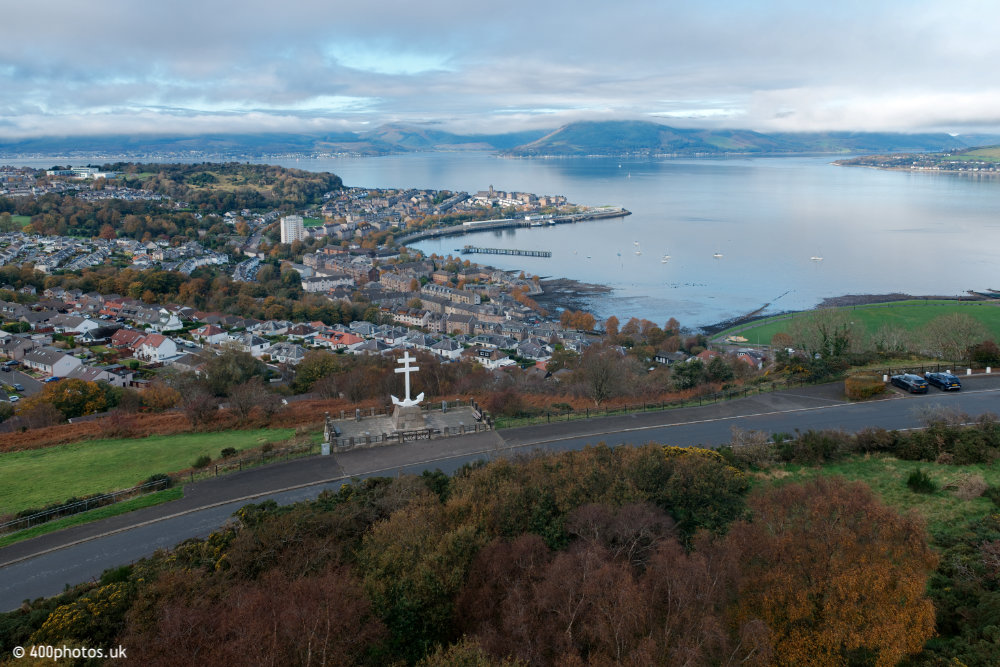 Free French Monument, Lyle Hill, Gourock, aerial photograph