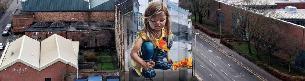 Govan Road Mural - Napier Street, Govan, Glasgow aerial photograph