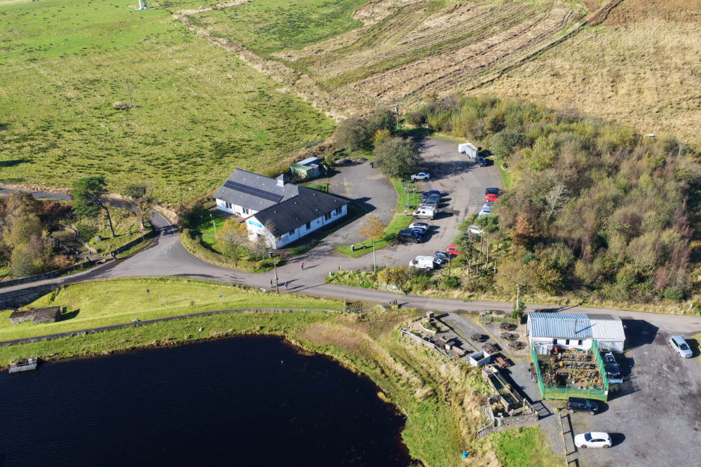 Greenock Cut Centre, Clyde Muirshiel Regional Park, Inverclyde, Scotland, licensable aerial photograph