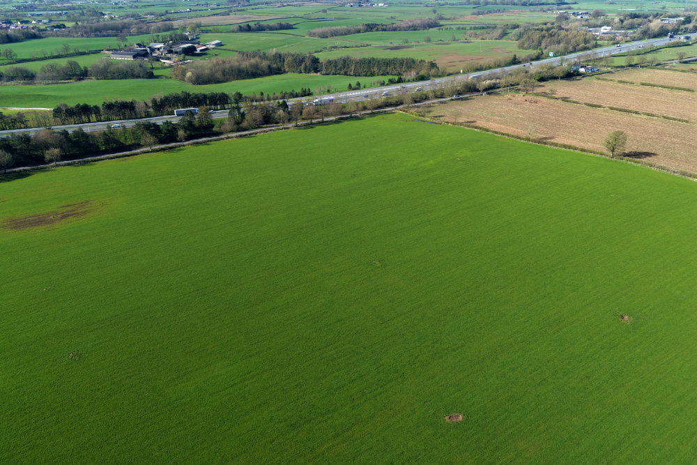 Gretna Star of Caledonia, A74(M), Scottish/English border, aerial photograph