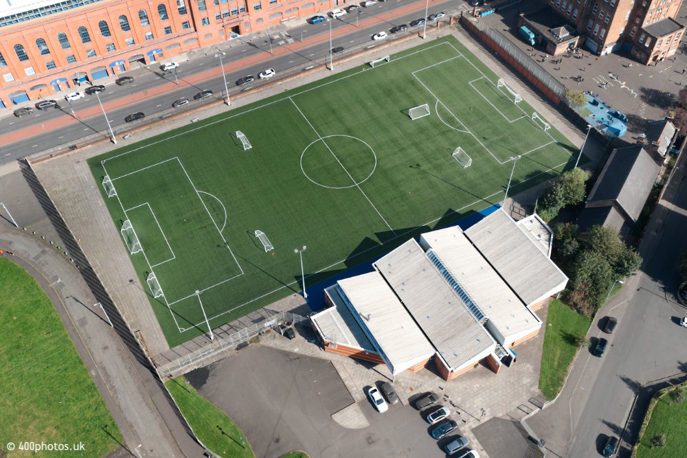 Ibrox Stadium, Glasgow Rangers home ground, aerial photograph