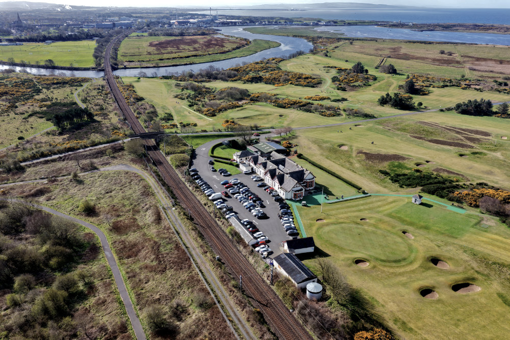 Irvine Golf Club, Bogside, Irvine, aerial photograph