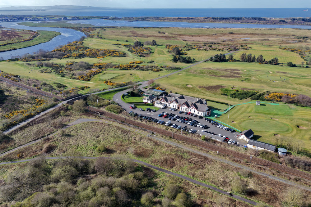 Irvine Golf Club, Bogside, Irvine, aerial photograph