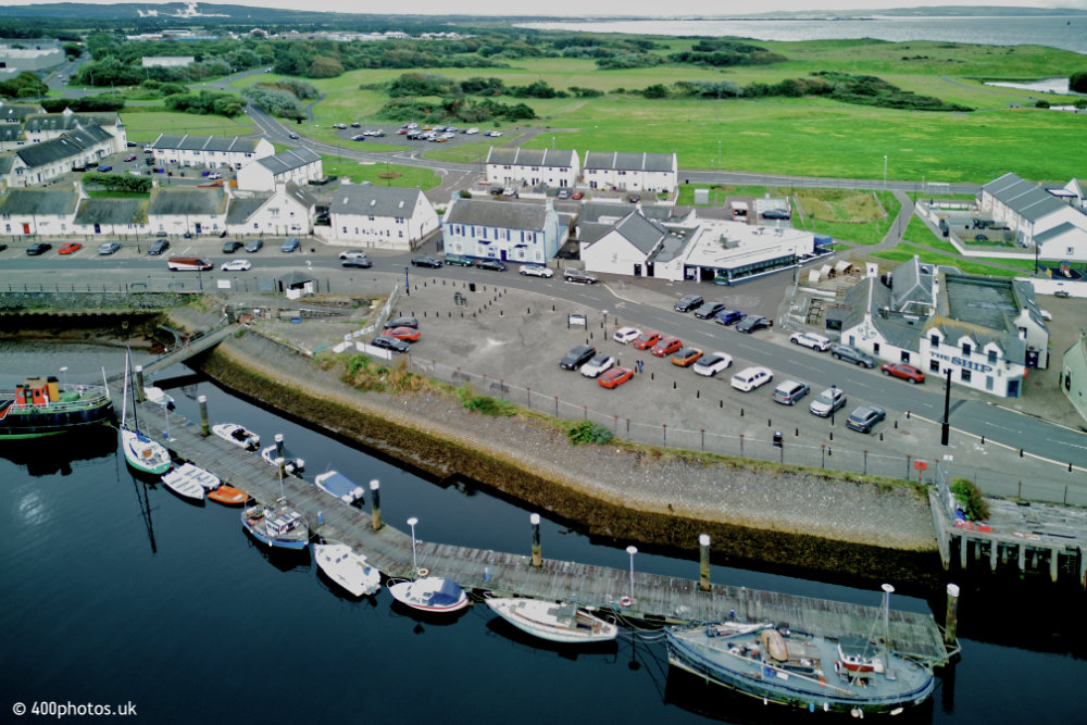 Irvine Harbourside and Harbour Arts Centre, North Ayrshire, aerial photograph