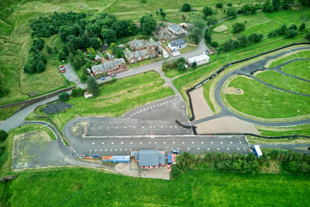 Kames Raceway, by Muirkirk, Ayrshire, aerial photograph