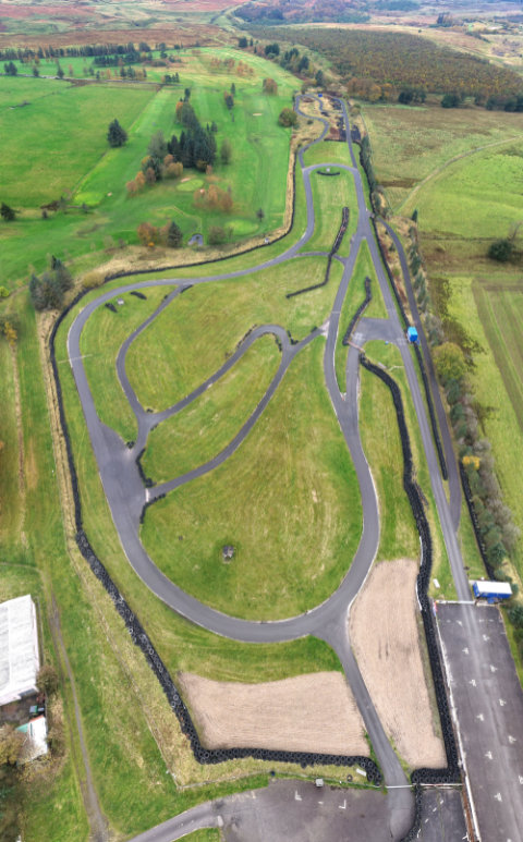 Kames Raceway, by Muirkirk, Ayrshire, aerial photograph