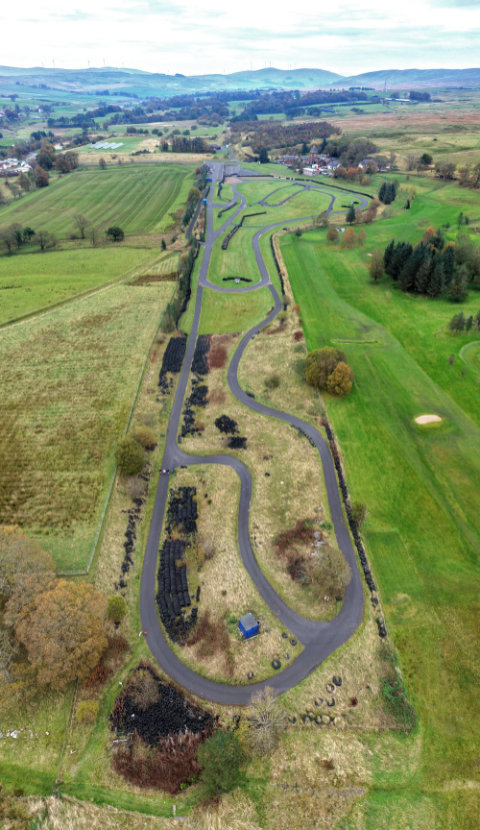 Kames Raceway, by Muirkirk, Ayrshire, aerial photograph