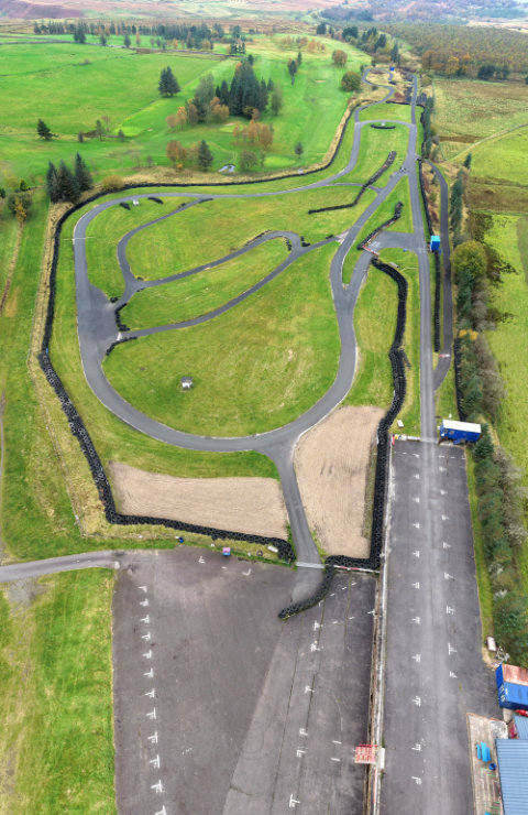 Kames Raceway, by Muirkirk, Ayrshire, aerial photograph