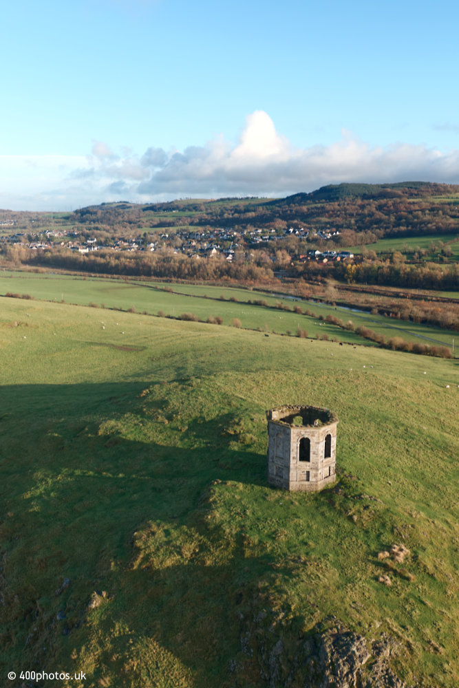 Kenmure Hill Temple, Howwood, Renfrewshire, aerial photograph