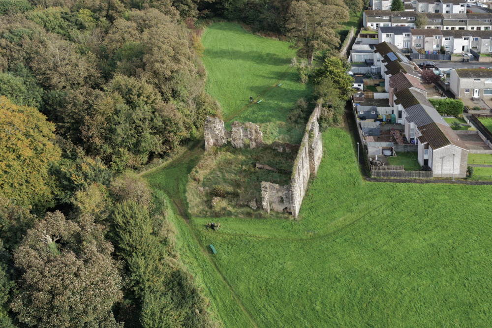 Kerelaw Castle, Stevenston, North Ayrshire, Scotland, licensable aerial photograph