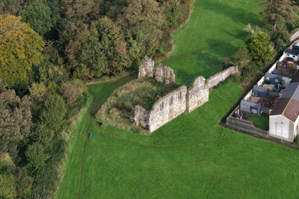 Kerelaw Castle, Stevenston, North Ayrshire, Scotland, licensable aerial photograph