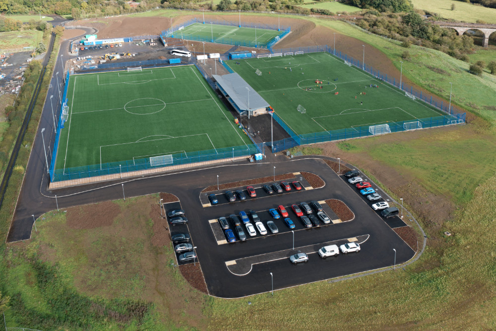 Billy Bowie Park, Kilmarnock, East Ayrshire, Scotland, licensable aerial photograph