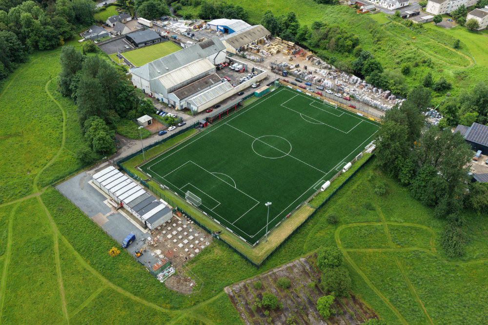 Bonnyton Thistle  Football Club, Kilmarnock,, licensable aerial photograph