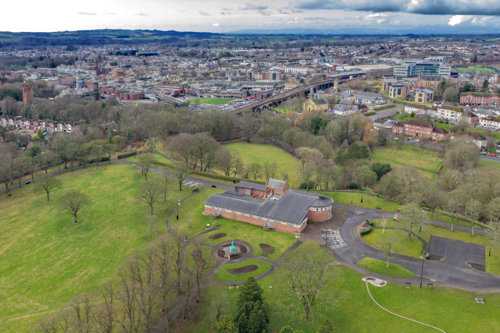 Burns Centre, Kilmarnock, aerial photograph