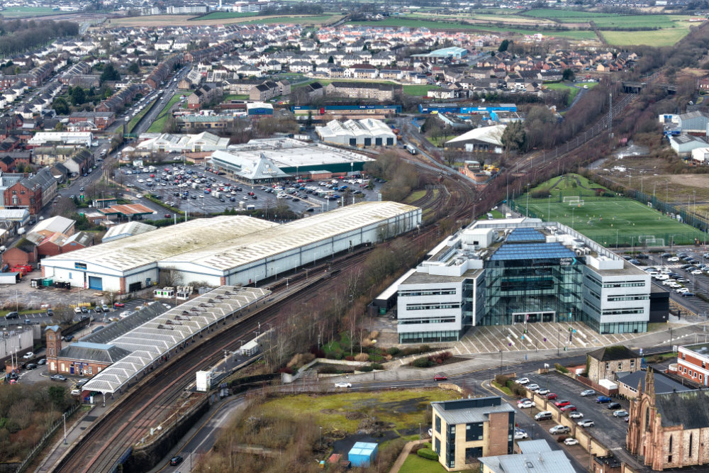 The Town Centre, Kilmarnock, East Ayrshire, aerial photograph
