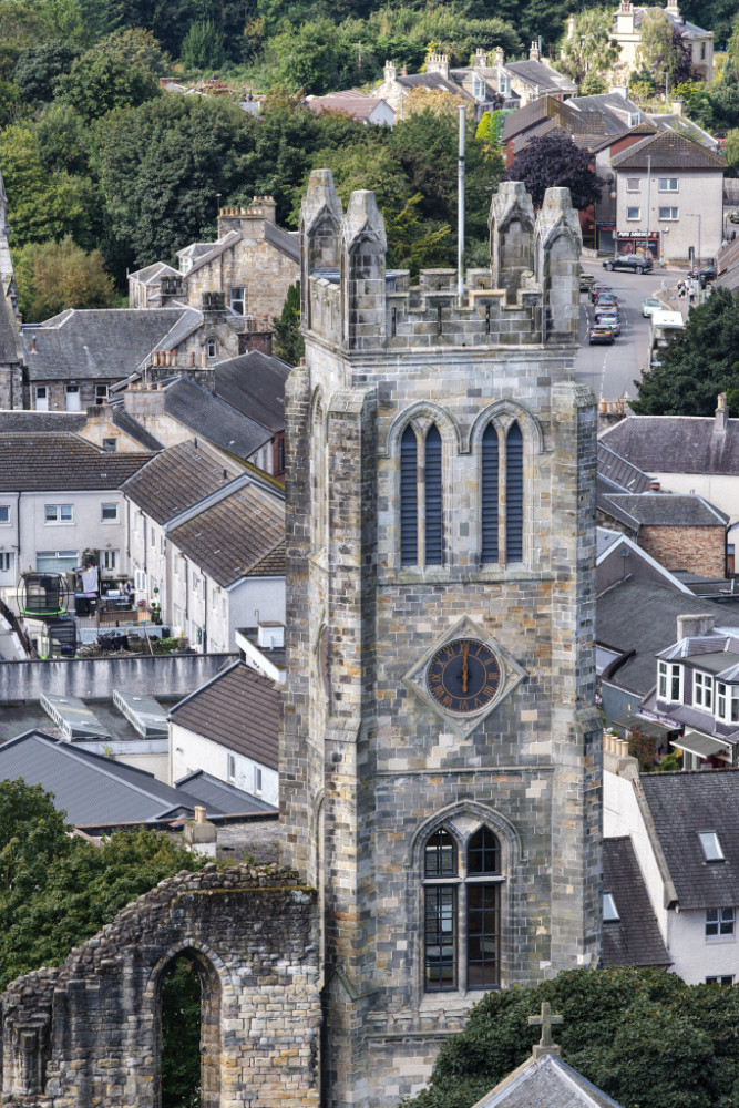 Kilwinning Abbey, North Ayrshire, Scotland, licensable aerial photograph