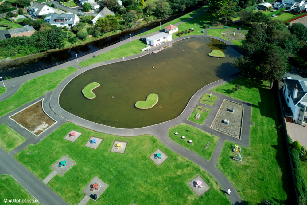 Largs Boating Pond, Largs, Ayrshire, aerial photograph