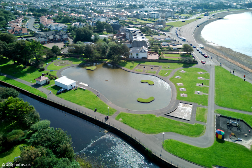 Largs Boating Pond, Largs, Ayrshire, aerial photograph