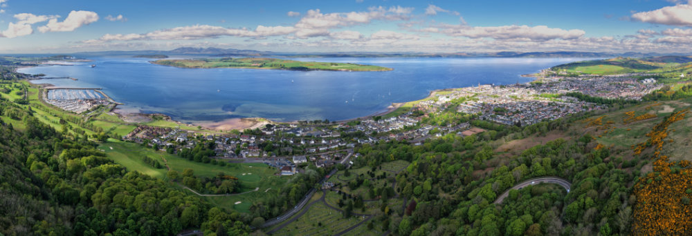 Haylie viewpoint, Largs, Ayrshire, aerial photograph