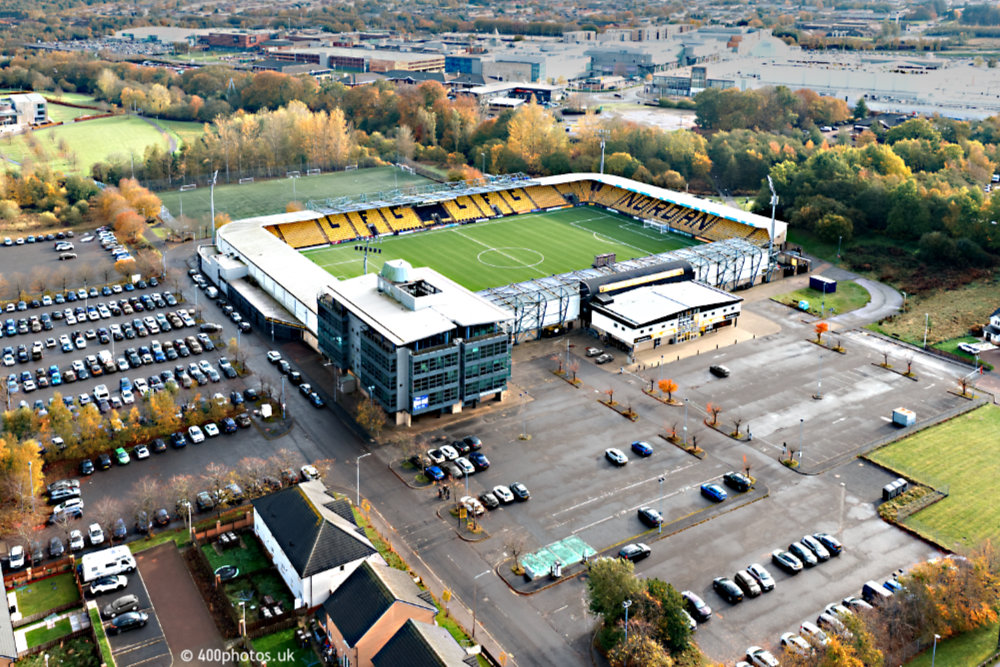 Livingston Football Club, Almondvale, Midlothian, aerial photograph