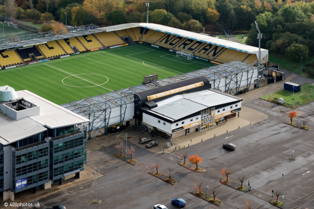 Livingston Football Club, Almondvale, Midlothian, aerial photograph
