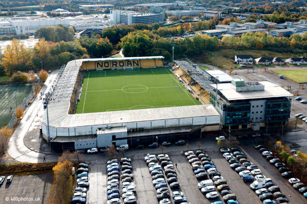 Livingston Football Club, Almondvale, Midlothian, aerial photograph