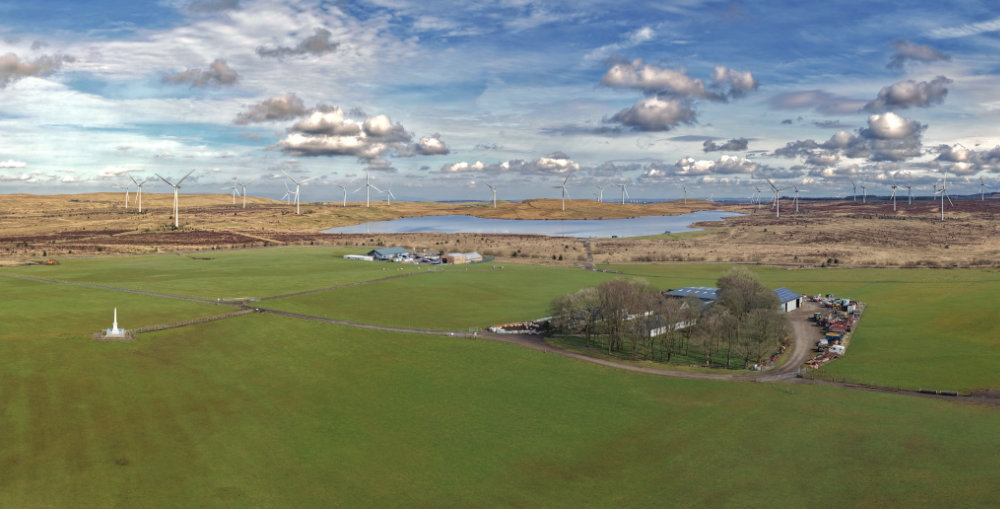 Lochgoin Monument, East Ayrshire, aerial photograph