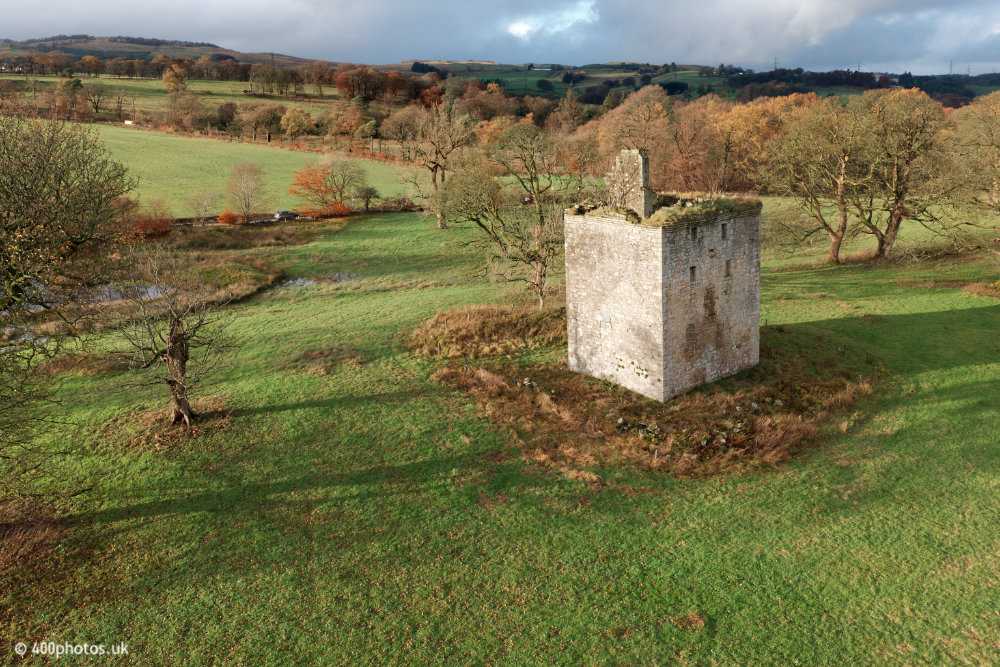 Barr Castle, Lochwinnoch, aerial photograph