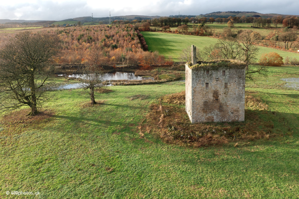 Barr Castle, Lochwinnoch, aerial photograph