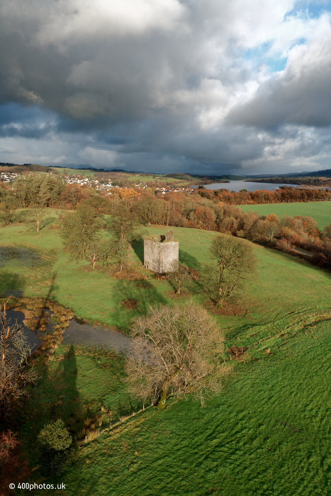 Barr Castle, Lochwinnoch, aerial photograph