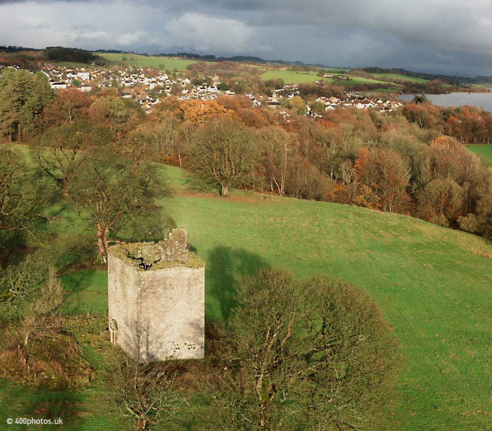 Barr Castle, Lochwinnoch, aerial photograph