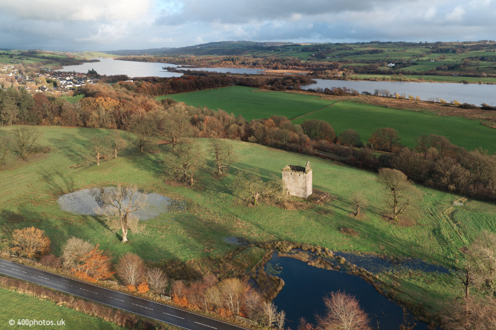Barr Castle, Lochwinnoch, aerial photograph