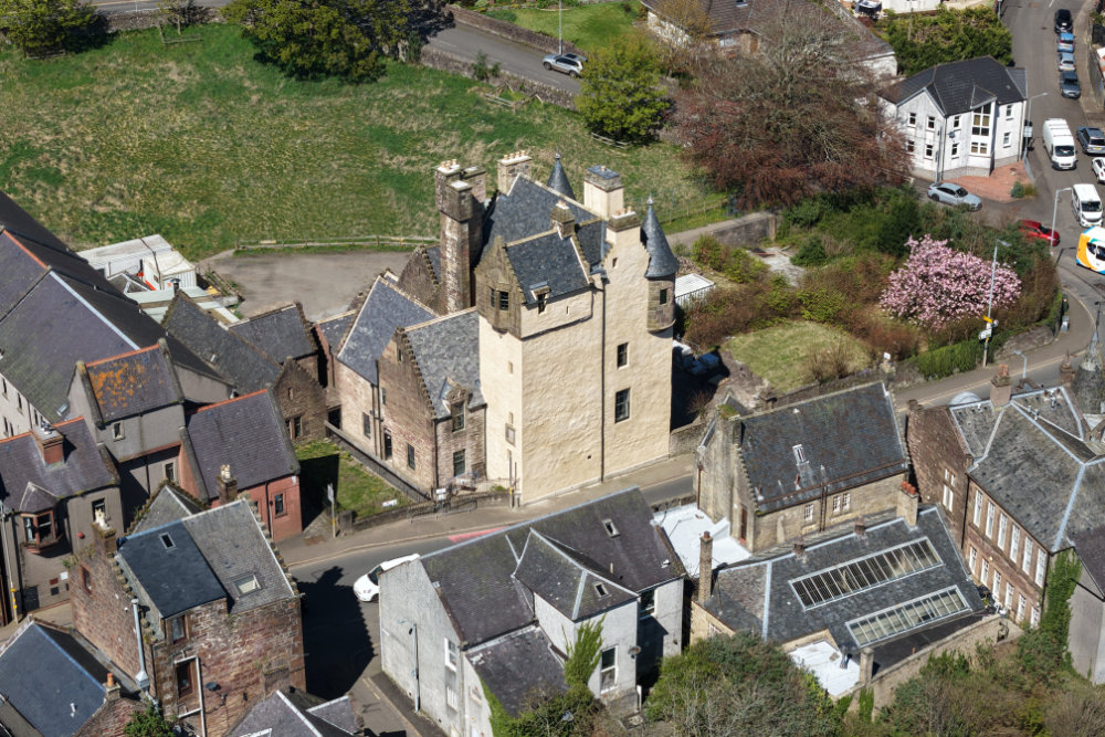 Maybole Castle and Carrick Centre, aerial photograph