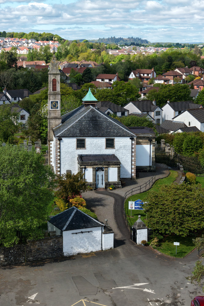 Mearskirk Church, East Renfrewshire, aerial photograph