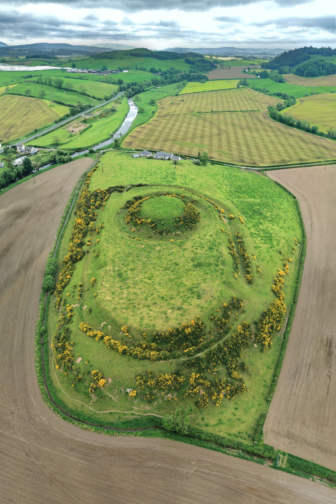 Mottte of Urr, Dalbeattie, Dumfries and Galloway, licensable aerial photograph