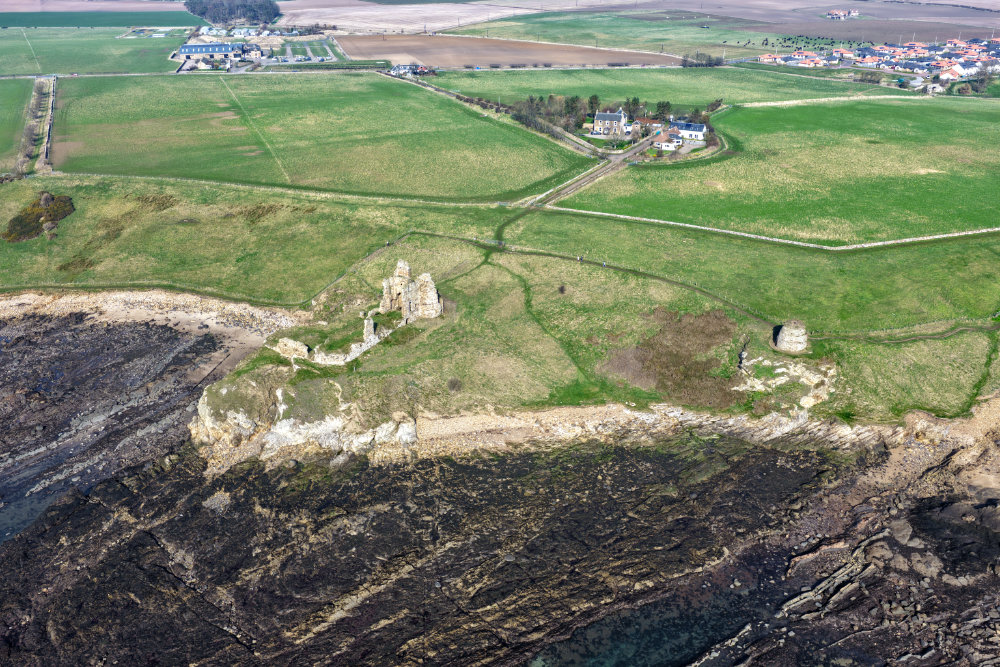 Newark Castle, St Monans, Fife, aerial photograph