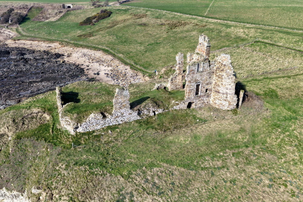 Newark Castle, St Monans, Fife, aerial photograph
