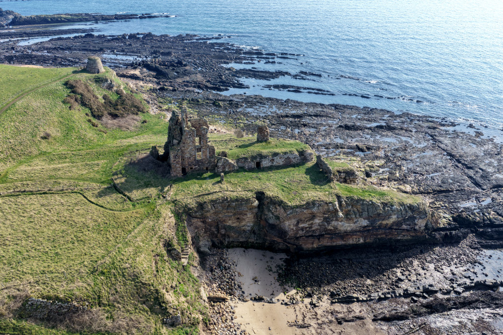 Newark Castle, St Monans, Fife, aerial photograph