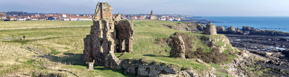 Newark Castle, St Monans, Fife, aerial photograph