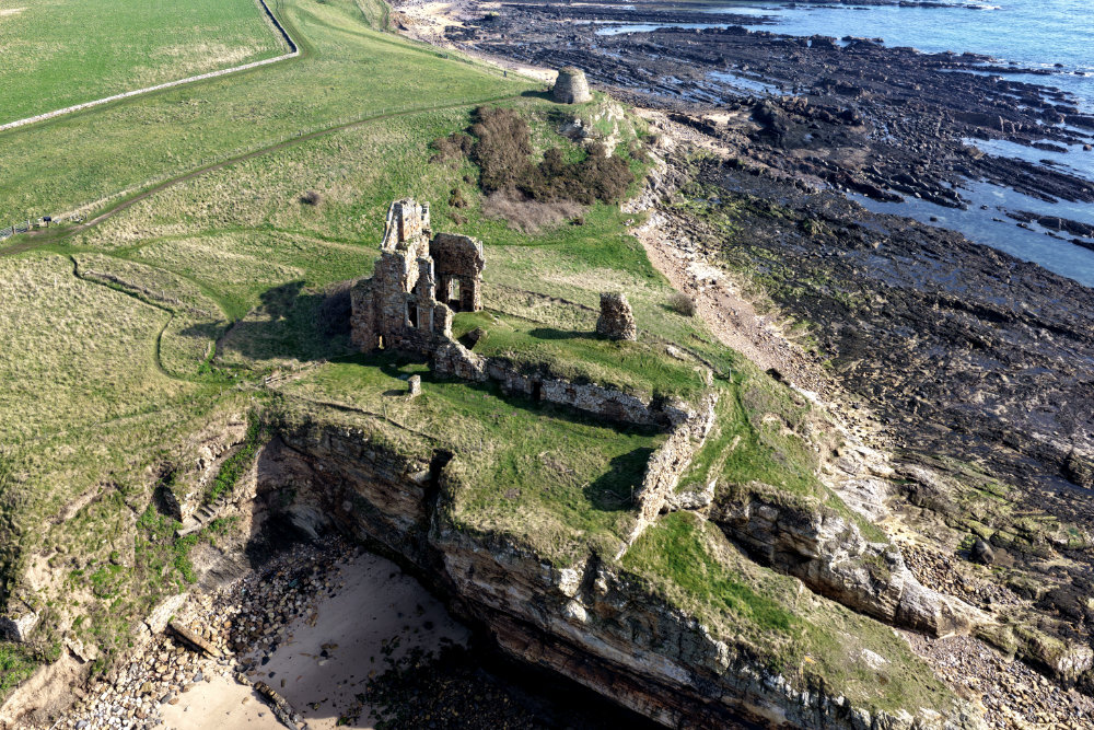 Newark Castle, St Monans, Fife, aerial photograph