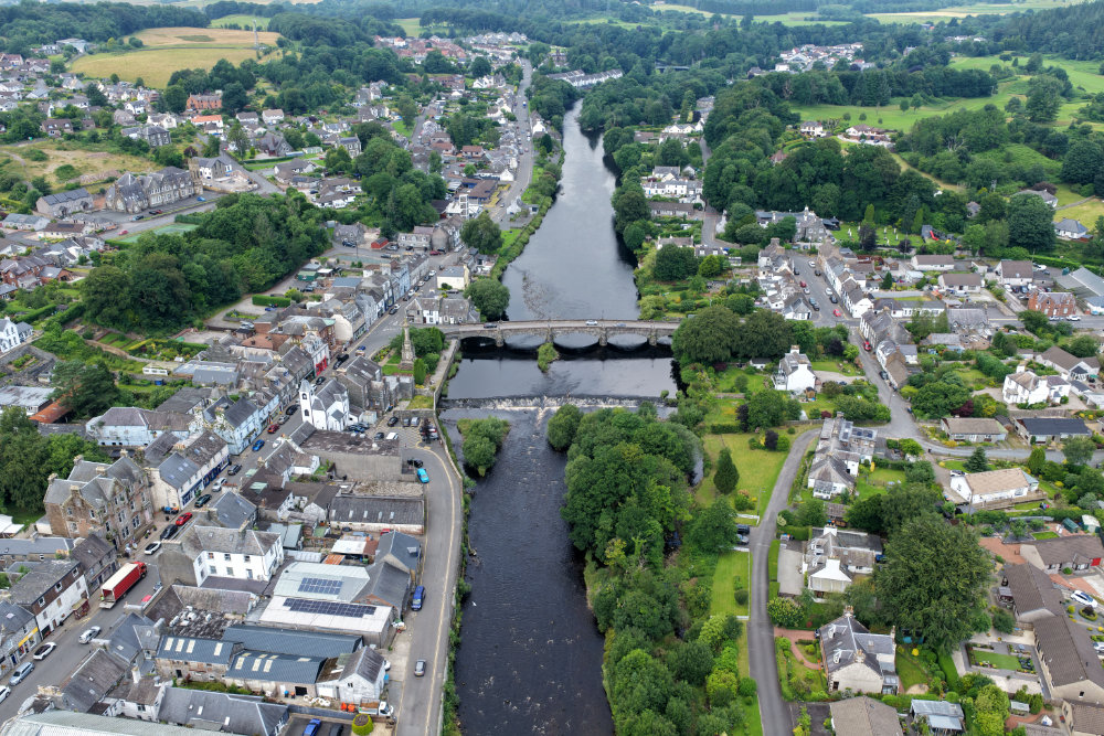 Newton Stewart, Dumfries and Galloway, licensable aerial photograph
