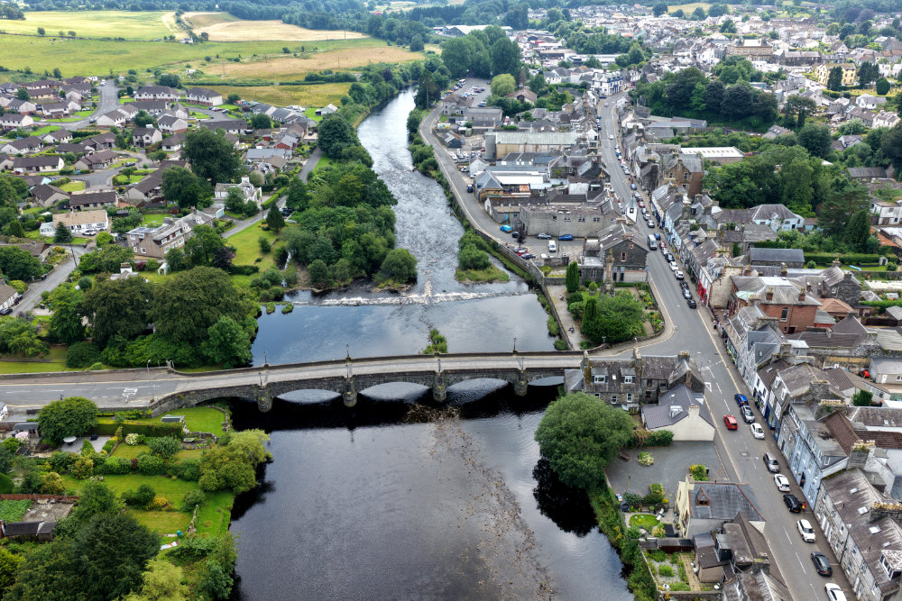 Newton Stewart, Dumfries and Galloway, licensable aerial photograph