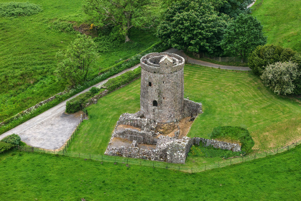Orchardton Tower, Castle Douglas, Dumfries and Galloway, licensable aerial photograph