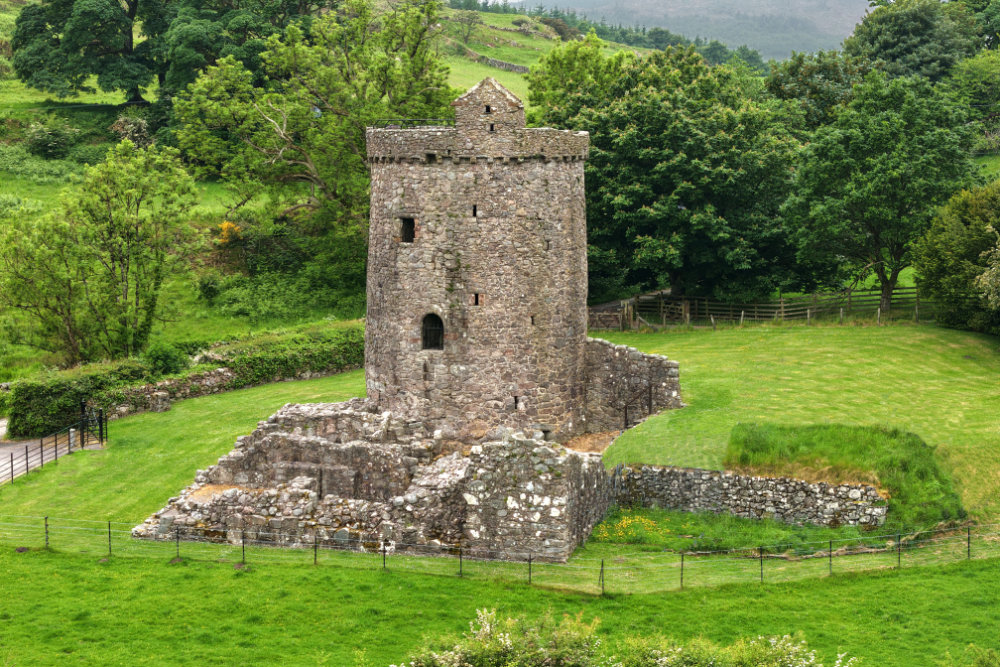 Orchardton Tower, Castle Douglas, Dumfries and Galloway, licensable aerial photograph